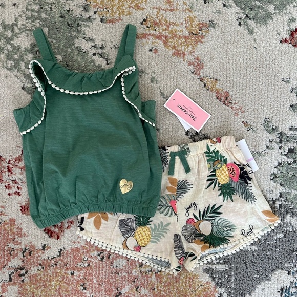 New Juicy Couture Girls Size 6 Tropical Boho Tank & Muslin Shorts Set - Picture 7 of 14